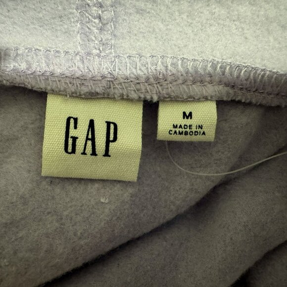 Gap Spellout Pullover Hoodie Womens Lilac Sweatshirt Pocket Streetwear Sz M NWT - Picture 4 of 5